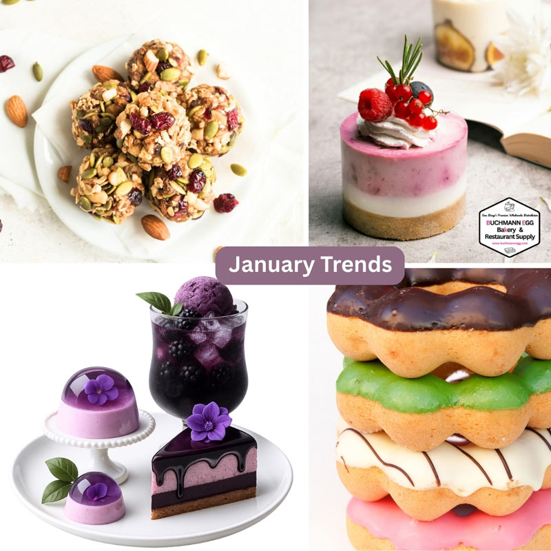 Bakery trends 2026, January baked goods ideas, seasonal pastries, limited-time bakery offers, sourdough trends, plant-based baked goods, texture-driven desserts